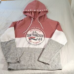 Pink, Grey  and White Colorblock Hoodie San Francisco... Amazing Hoodie...